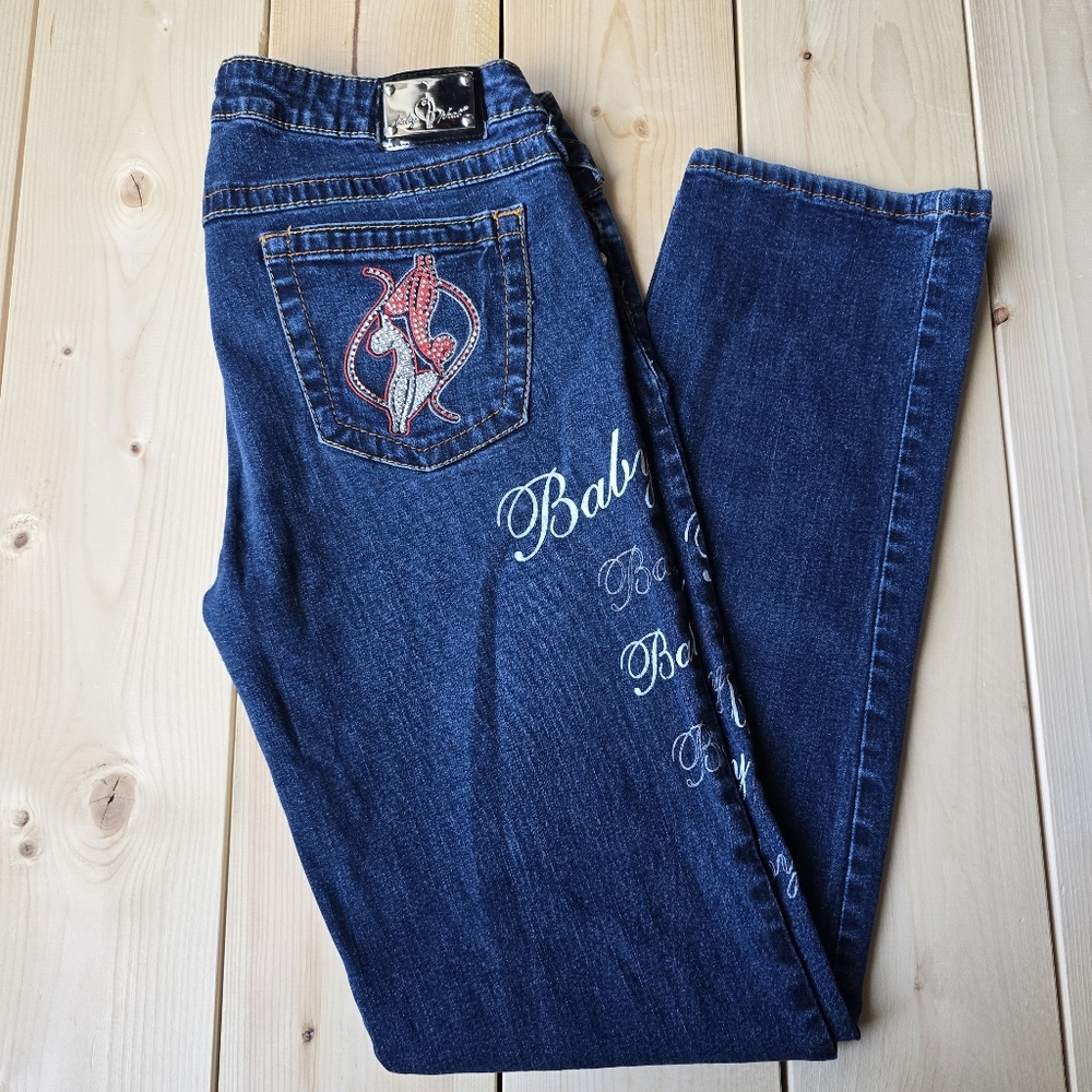Vintage Baby Phat Bling Denim Jeans Y2K Women's Size 11X30
